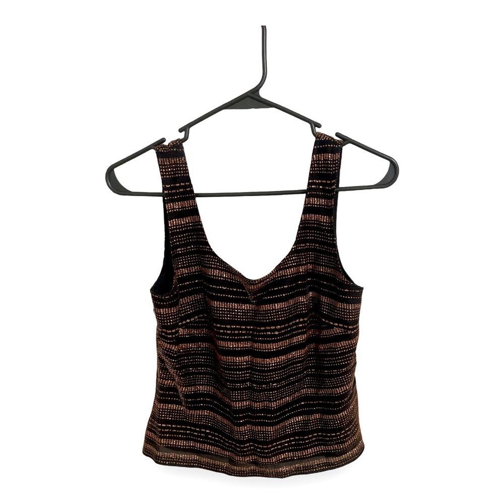 Rose gold and black sparkly cachet top